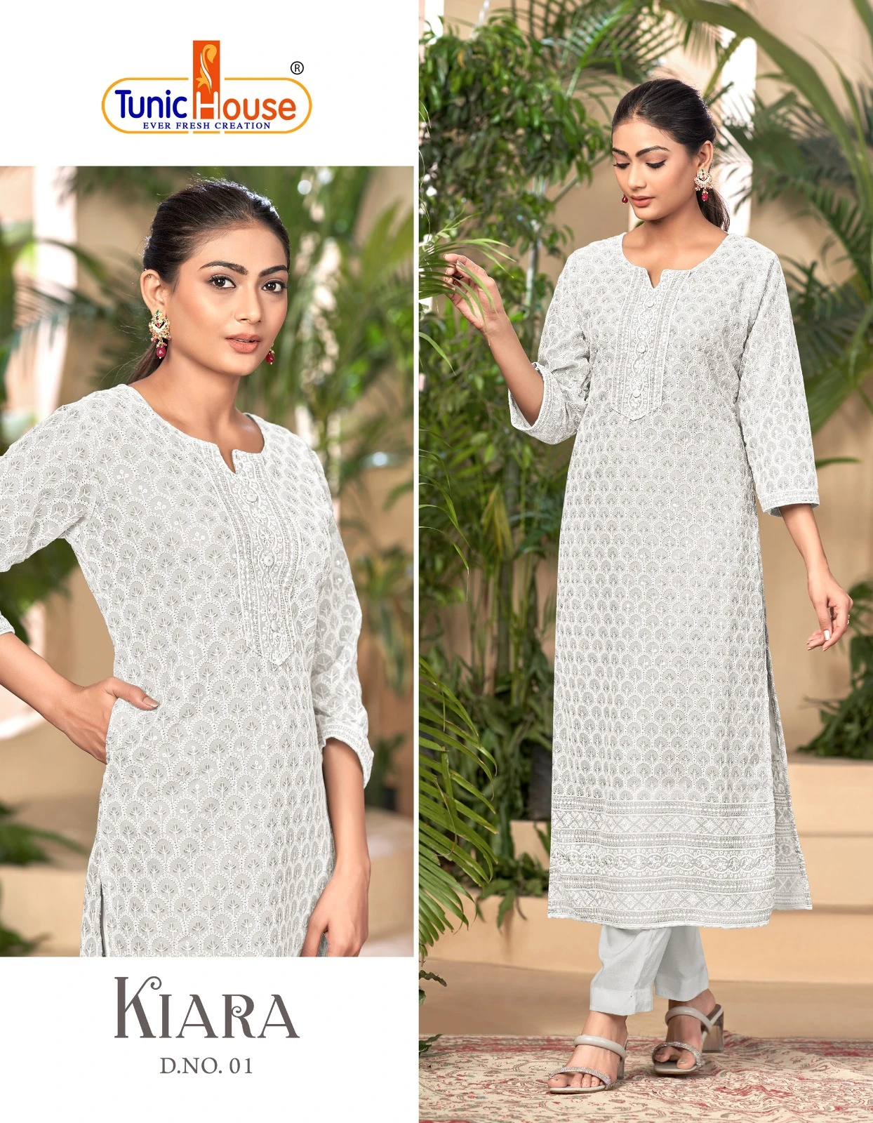 Tunic House Kiara Georgette Wholesale Chikankari Kurtis Catalog — Wholesale Kurtis, MPA wholesale from Surat - Gallery Image 10